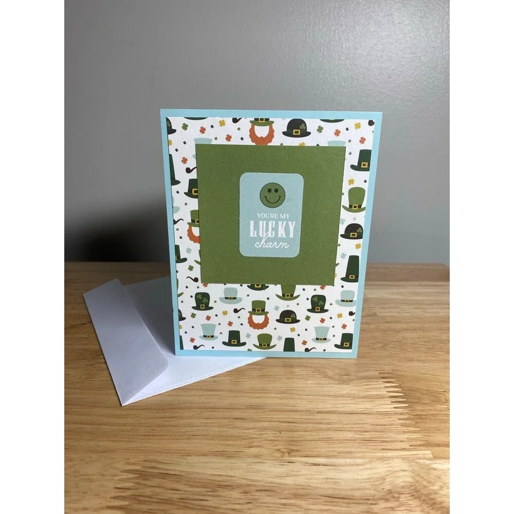 Handmade St. Patrick’s Day Blank Greeting Card A2 & Envelope